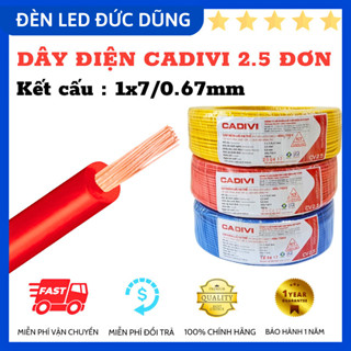  1M Dây điện Cadivi CV 2.5 Dây Đơn 1M Dây Đôi 2x1.5 Lõi Đồng Dẫn Điện Tốt Cách Điện An Toàn Nhựa PVC Cao Cấp 