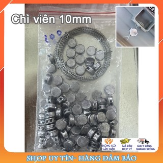 Gói 100 viên chì 10mm + 3m dây kẽm 1mm, bấm niêm phong kẹp chì công tơ điện, nước, hàng hóa, thiết bị