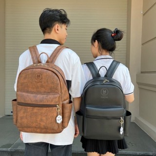 Balo da trơn thời trang chất liệu PU cao cấp đi học đi chơi đựng vừa sách vở, Laptop, cặp đi học chống nước nam nữ