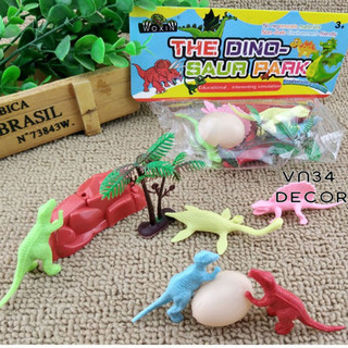 Bộ 8 chi tiết khủng long trang trí bánh kem, khủng long nhựa
