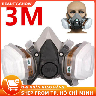 FREESHIP Mặt nạ chống độc 3M 6200 (phun thuốc trừ sâu, phun sơn, chống khói bụi mịn và hóa chất)