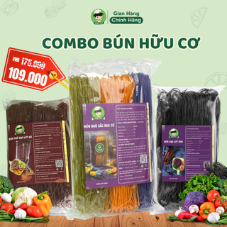 Set 3 Gói Bún Hữu Cơ Shin Food: Bún Ngũ Sắc, Bún Gạo Lứt Đen, Bún Gạo Lứt Đỏ, Bún Thuần Chay Eatclean Giảm Cân, Ăn Kiêng