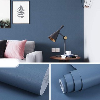 10m Giấy dán tường một màu XANH COBAN NHÁM ĐẬM  - 10m decal dán tường màu trơn có keo sẵn thời thượng