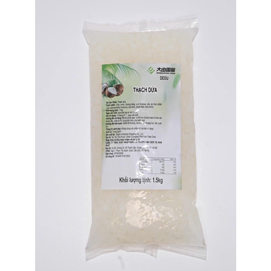 Thạch dừa dedu 1,5kg  -   DEDU