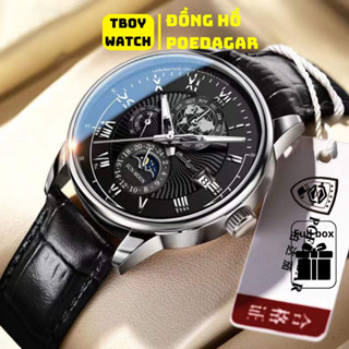 Đồng hồ dây da nam chính hãng POEDAGAR 908 cao cấp sang trọng thời trang trẻ trung