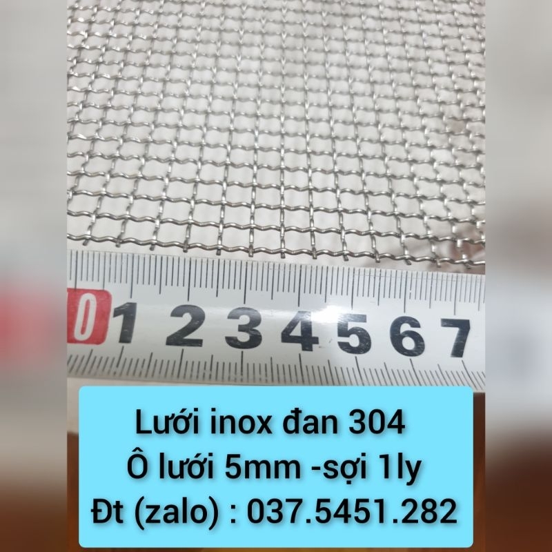 Lưới đan inox 304 : ô 5mm sợi 1mm