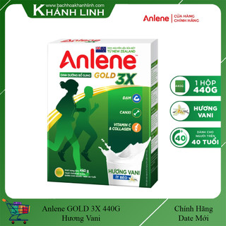 [FONTERRA] Sữa Bột Anlene Gold 3X Vani Hộp Giấy 440g cho Người trên 40 tuổi (chính hãng date mới)