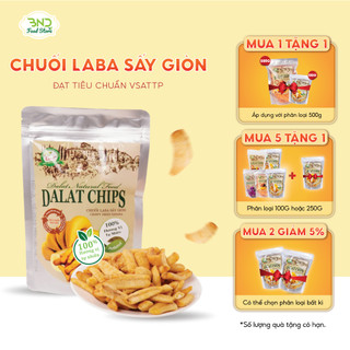Chuối Laba sấy giòn 100g Đà Lạt Natural Food 100% tự nhiên, không đường, có thể ăn kiêng, giảm cân