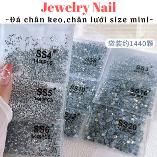 Đá chân keo size nhỏ trắng đá chân keo ss3 ss4 ss5 ss6 đá yhb đá chân lưới chân keo size mini 1440 viên màu trắng