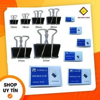 Kẹp giấy Echoolax 15mm 19mm 25mm 32mm 41mm 51mm Kẹp bướm Gim giấy