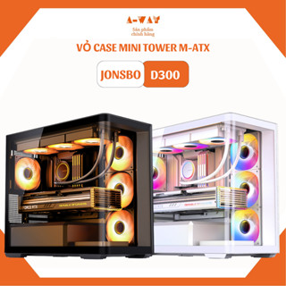 Vỏ case Mini Tower M-ATX Jonsbo D300 - Vỏ case máy tính chính hãng bể cá kính cong