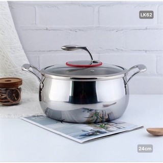 Nồi luộc gà inox  Lunkai size 24cm