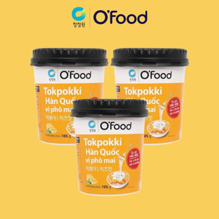 Combo 3 Tokbokki Ofood, bánh gạo tokpokki mềm, dẻo thơm ngon tobokki ăn liền tiện lợi vị phô mai cay hộp 105g