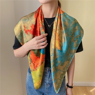 Khăn lụa bandana áo yếm 90x90cm làm áo vạt chéo hiện đại trendy cao cấp lụa thythy cộ