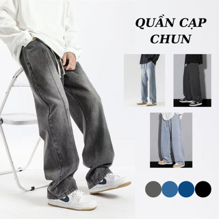Quần jean nam form rộng FABUMAN dáng suông cạp chun dây rút màu RETRO phong cách hàn quốc xu hướng mới nhất 2024