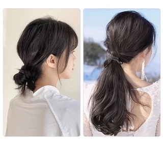 tóc giả nữ buộc☘️Tóc giả nữ cột xoăn 25cm