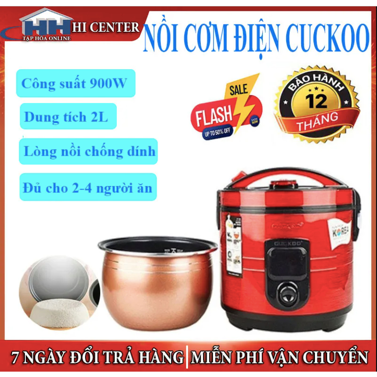 Nồi cuckoo - Nồi cơm điện mini cao cấp, nồi cơm điện Cuckoo dung tích 2L, nồi cơm điện giá rẻ công suất 900w