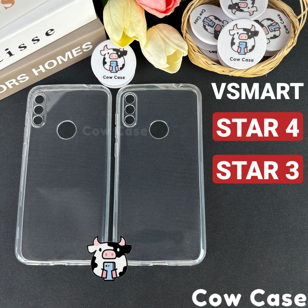  Ốp lưng Vsmart Star 4 Star 3 bảo vệ camera silicon dẻo trong Cowcase | Vỏ lưng điện thoại Vinsmart 