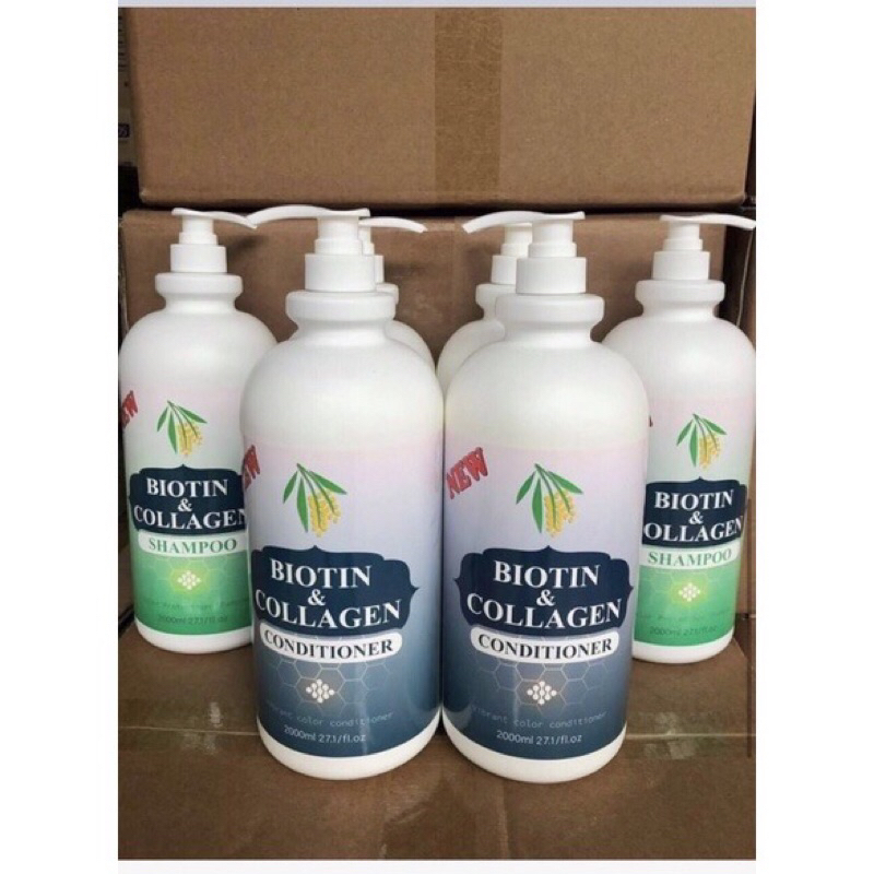 Dầu Gội Xả Biotin Collagen 2000ml Siêu Mượt, Siêu Thơm