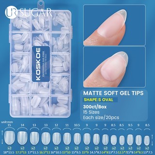 KOSKOE Móng Tay Giả Trong Suốt Móng Tay Giả Móng Tay Màu Hạnh Nhân Ngắn 300 Viên Móng Giả Trong Suốt
