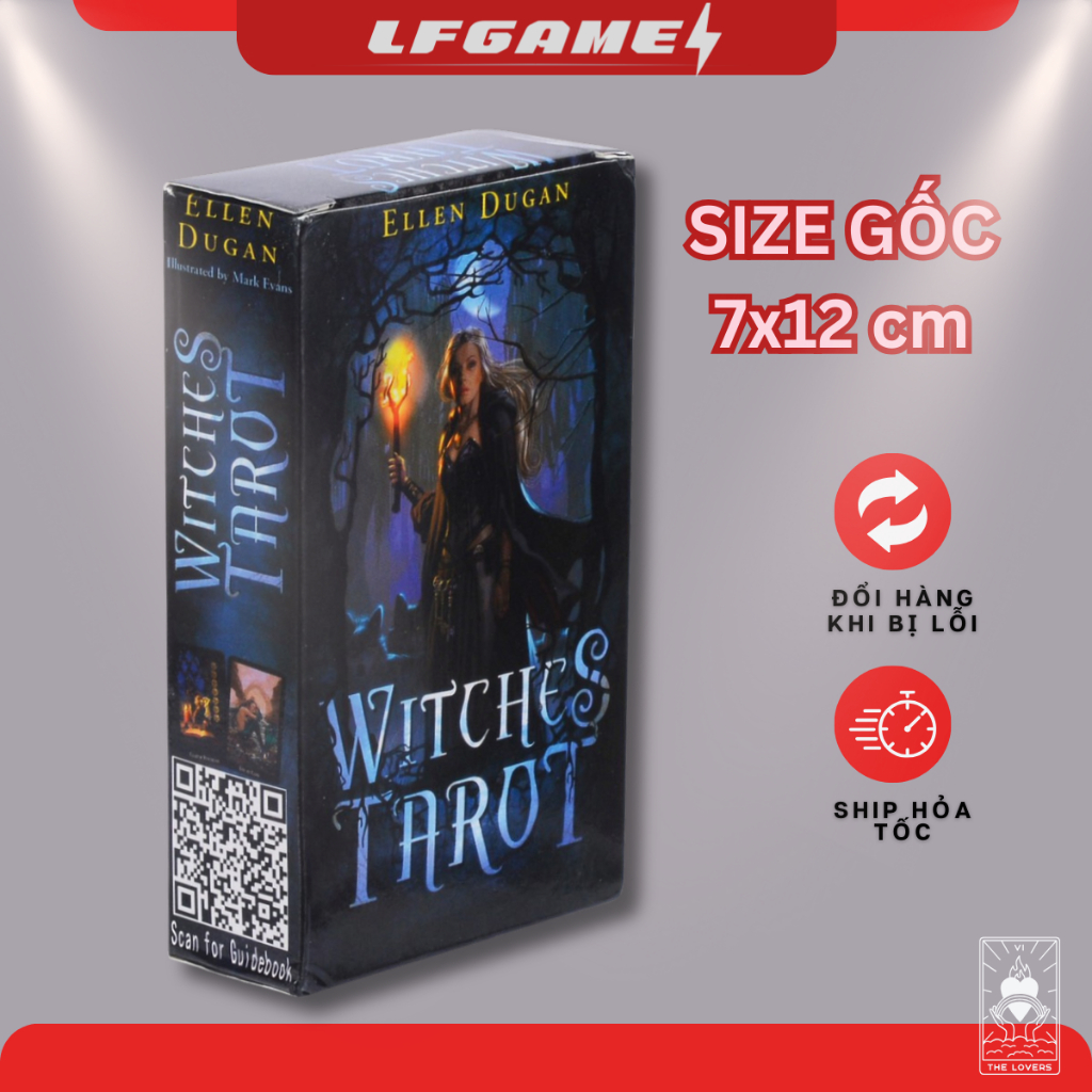 [SIZE GỐC+Tặng đá] Bộ bài bói WITCHES TAROT Full size 7x12 78 lá bài bói oracle
