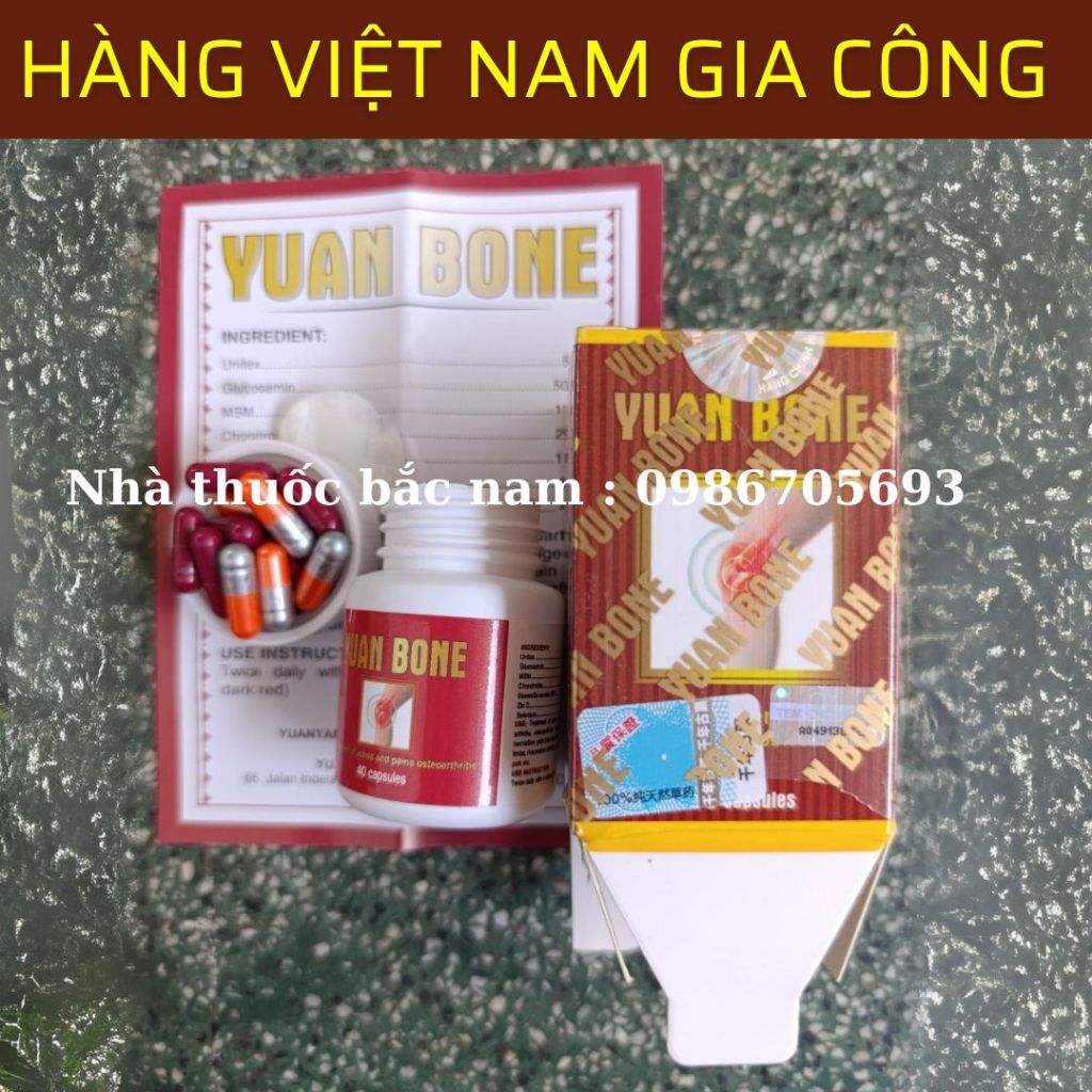 YUAN BONE  Hộp 40 viên - Dưỡng khớp, giúp giảm đau nhức xương khớp, thấp khớp