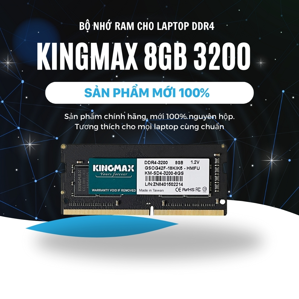 Ram Laptop Kingmax 8GB 3200 DDR4 mới chính hãng - Bảo hành 36 tháng