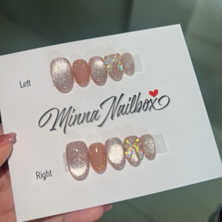 Nail box mẫu mắt mèo thạch mix tráng gương đính charm (11)