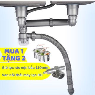 Xiphong chậu rửa bát cao cấp ống thoát to, ngăn mùi