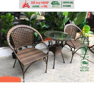 Bộ bàn mây nhựa cánh bướm trang trí phòng khách ban công sân vườn quán cafe/healhomes