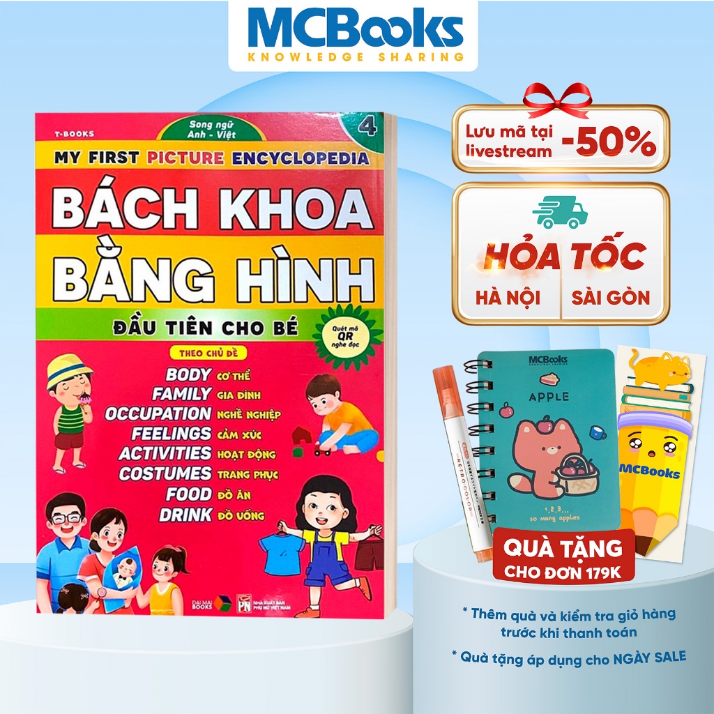 Sách - Bách khoa bằng hình đầu tiên cho bé theo chủ đề quyển 4 -  - song ngữ Anh Việt - Quét mã QR nghe đọc