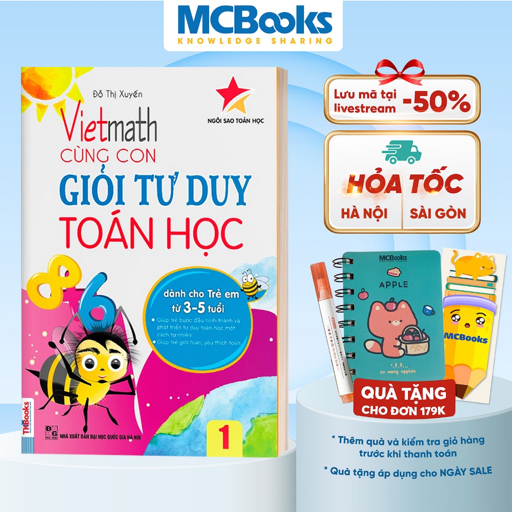 Sách - Vietmath Cùng con giỏi tư duy toán học tập 1 (Tái bản) - TKBooks