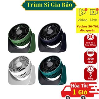  Quạt mini tích điện để bàn xoay 180 độ máy quạt pin sạc điện usb làm mát công suất lớn 3 chế độ gió 2000 mAh. 