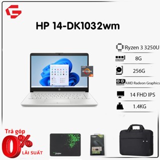 [LIKE NEW] Laptop mỏng nhẹ HP 14-DK1032wm AMD Ryzen 3 3250U 2.6GHz 4GB RAM 128GB SSD 14" FHD IPS WIN 10 SILVER 1.5kg
