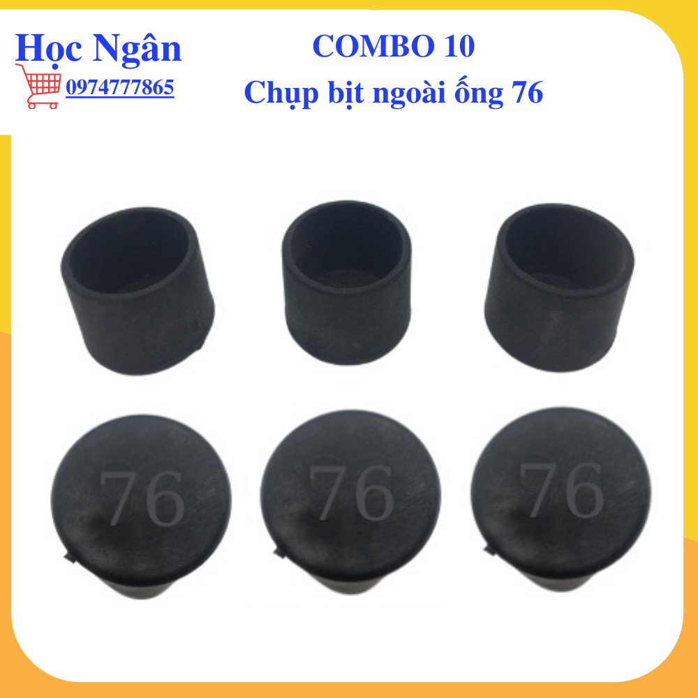 Combo 10 Chụp bịt cao su ngoài sắt ống phi 76