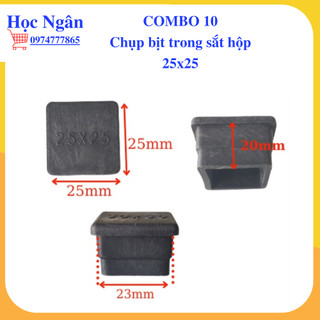 Combo 10 Chụp nhựa trong 25x25 cho hộp kẽm
