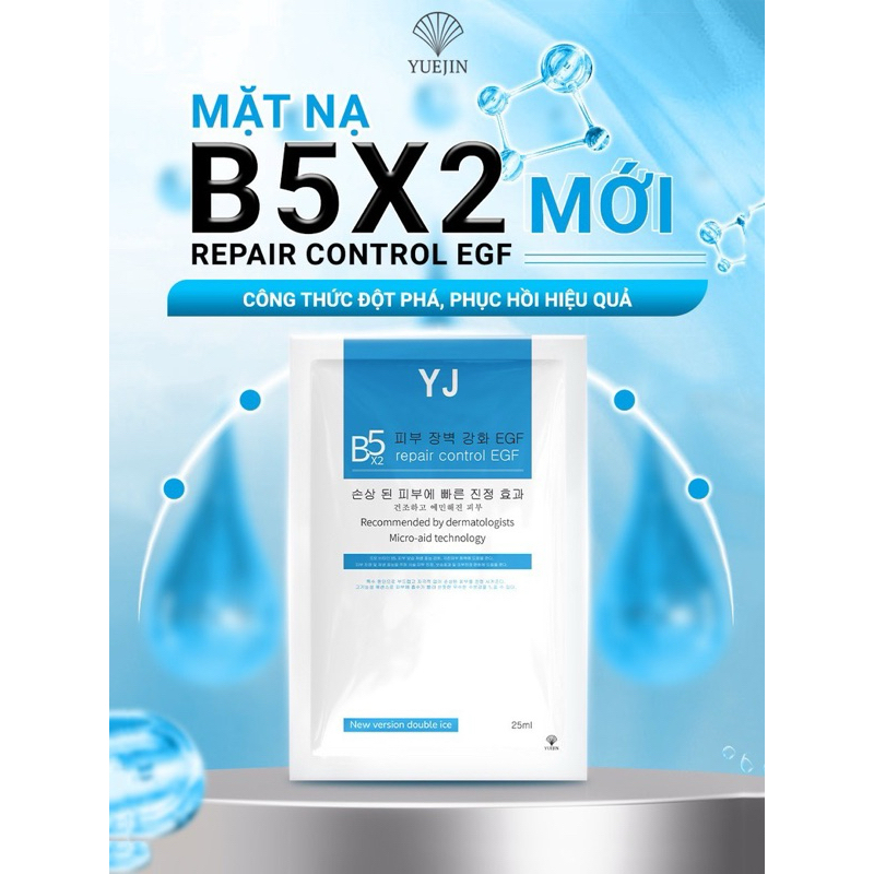 Mặt nạ Yuejin B5x2 Repair Control EGF 1 miếng hạn 2027 bản mới