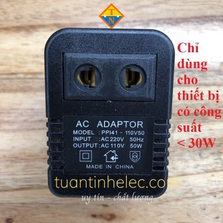 Bộ chuyển đổi nguồn điện từ 220Vac sang 110Vac 50w, nhỏ gọn, tiện dụng cho du lịch