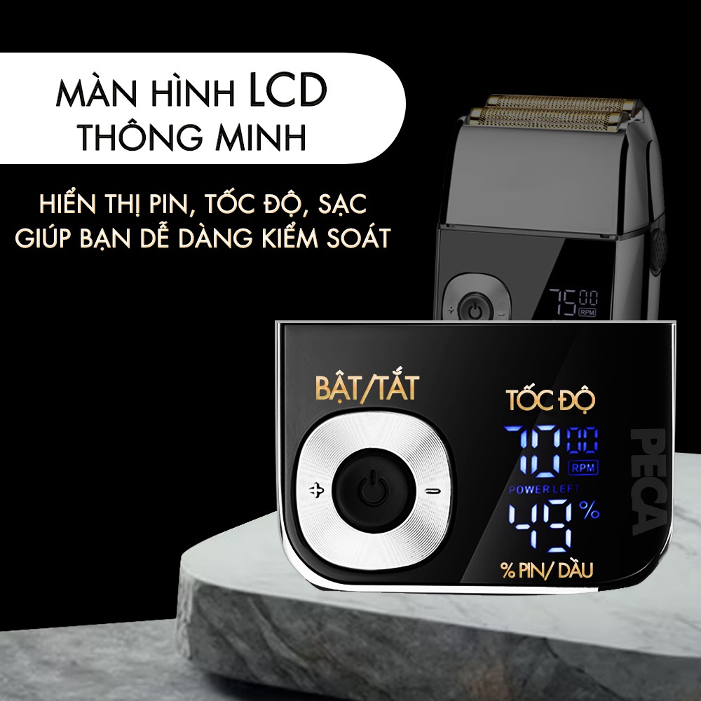 Máy cạo râu Kemei KM-2028 màn hình LCD thông minh 3 tốc độ cắt- có thể fade tóc - phân phối chính hãng