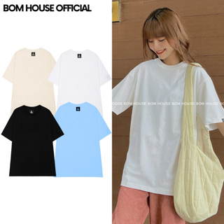 Áo Thun Unisex BOM HOUSE Basic Phông Trơn Nam Nữ Ulzzang Chất Liệu Cotton 2C