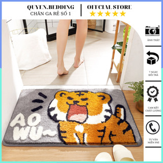 Thảm chùi chân  thảm lau chân nhà tắm lông cừu 3d hình ngộ nghĩnh thấm hút tốt , chống chơn trượt kích thước 40x60 cm