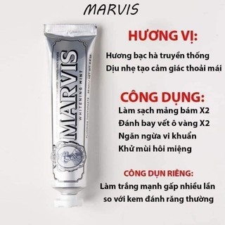 Kem Đánh Răng Ý Mar.vis Giúp Hỗ Trợ Trắng Răng, Loại Bỏ Mảng Bám,Sach Răng Thơm Miệng
