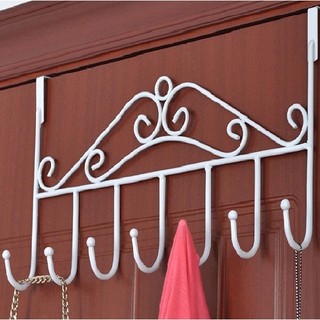 Bộ 2 móc treo đồ sau cửa tiện dụng 7 móc màu ngẫu nhiên