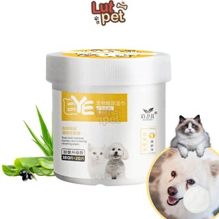 Khăn ướt nha đam vệ sinh mắt hỗ trợ điều trị ghẻ vùng mắt, tẩy ố mắt (200pcs) - lutpet