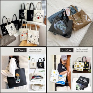 [Sale] [xả hàng lỗi nhẹ] Túi tote vải canvas có khóa kéo + ngăn phụ đựng đồ totebag  T01 nl.Store