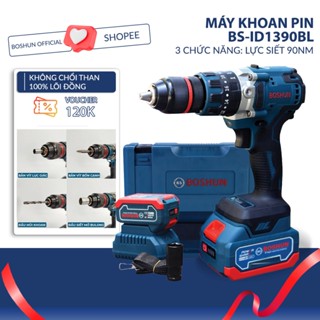 Máy Khoan Boshun 13mm, 3 Chức Năng, 25 Cấp Độ Trượt, Autolock Ruột Đồng 100%,Không Chổi Than, 1390BL