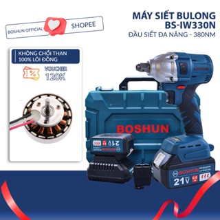 Máy Siết Bulong Boshun, Lực Siết 330N - Không Chổi Than - Mở Ốc Ôtô Tải Dễ Dàng Bs-Iw330N