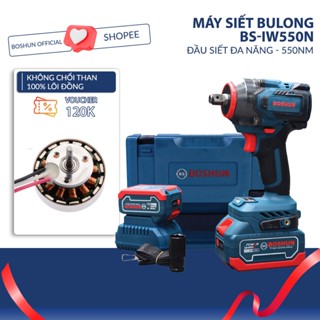 Máy Siết Bulong Boshun, Lực Siết 550N - Không Chổi Than, Loại Phổ Thông - Mở Ốc Ôtô Tải Dễ Dàng