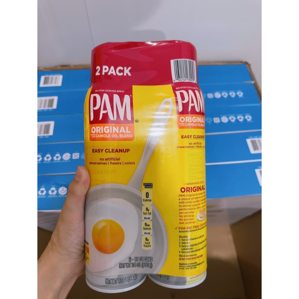 Dầu ăn dạng xịt PAM ORIGINAL 0 CALO 0 CHOLESTEROL (Set 2 chai)