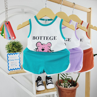 S034 - (6-17kg) Bộ ba lỗ sát nách cho bé trai bé gái hình báo hồng vải cotton cao cấp